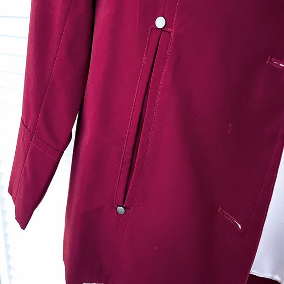 Calvin Klein Red Hooded Short Trench Coat - Picture 4 of 4